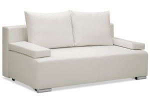 Белый диван из кожзаменителя