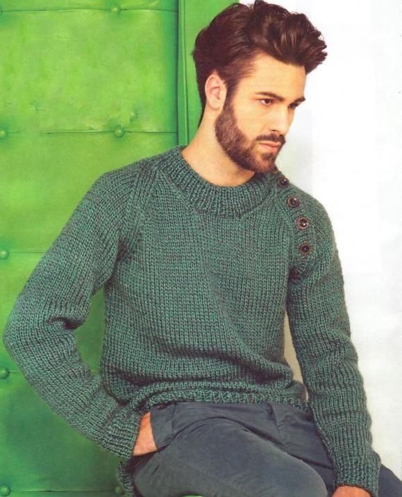 мужской свитер спицами схемы и описание