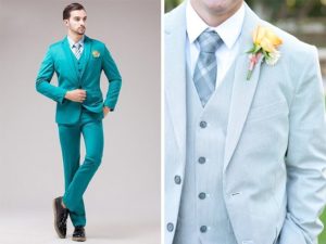Свадебный цветной костюм-тройка