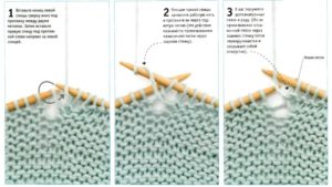 Как прибавить петли в платочной вязке