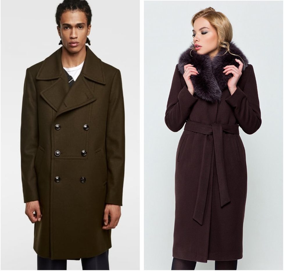 С чем носить женское коричневое пальто?