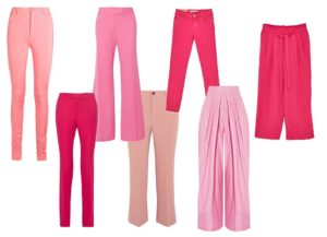 розовые брюки разных оттенков