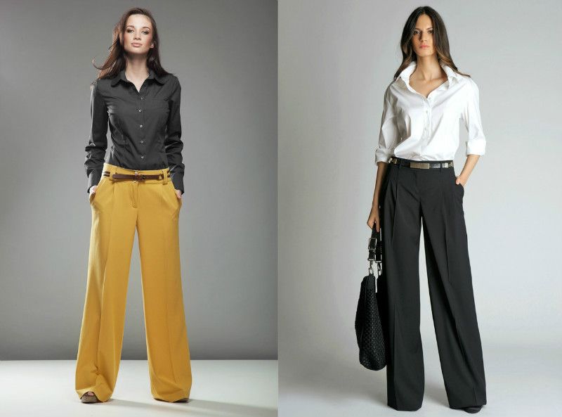 Широкие брюки: как называются (короткие, длинные), кому походят, с чемносить
