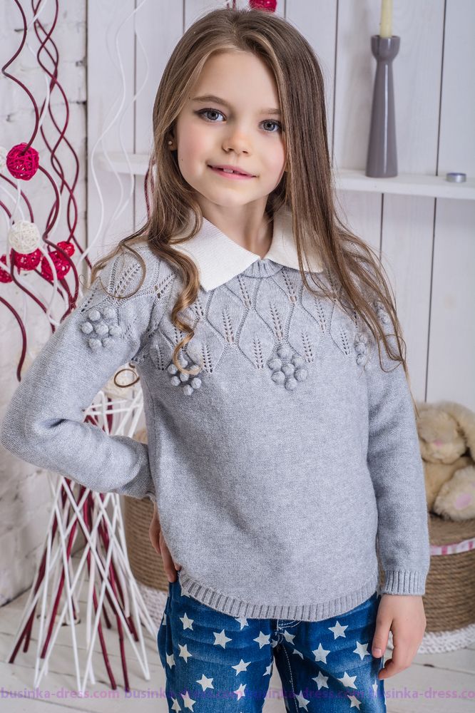 Вяжем спицами практичный и удобный пуловер для девочки