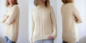 Белый женский свитер