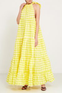 модное жёлтое платье