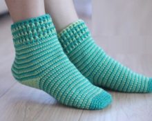 вязание крючком носки для начинающих