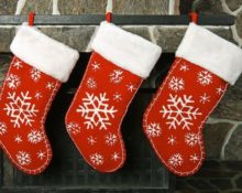 новогодний носок для подарков своими руками