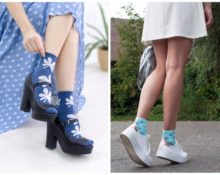 синие женские носки