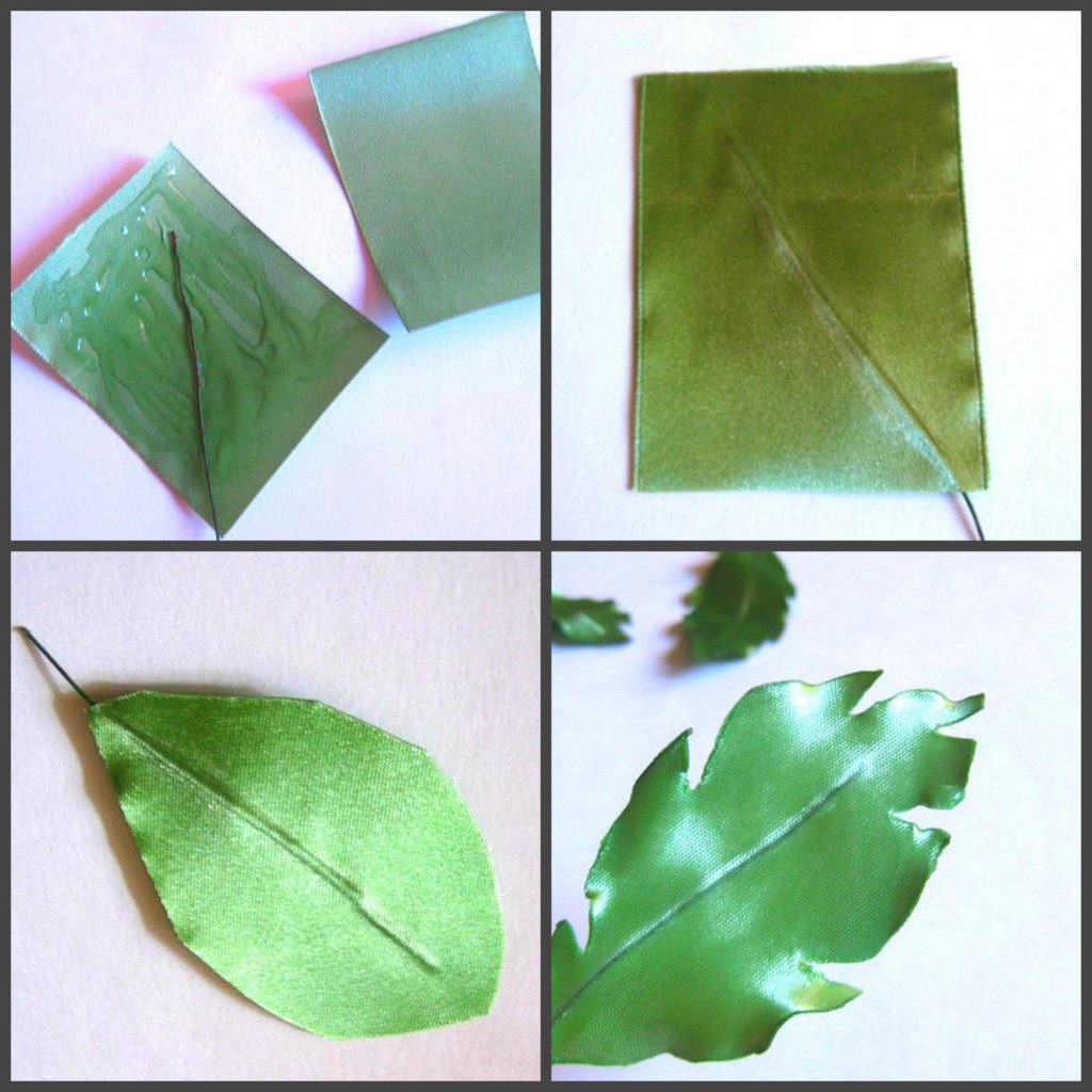 DIY: Листья из атласных лент | часть 1 | 7 вариантов канзаши Leaves of Ribbons part 1 - 7 options
