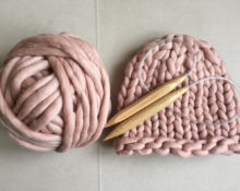 вязание шапки из толстой пряжи