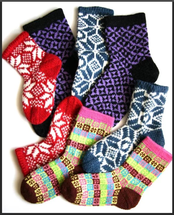 Узоры для носков разные цвета