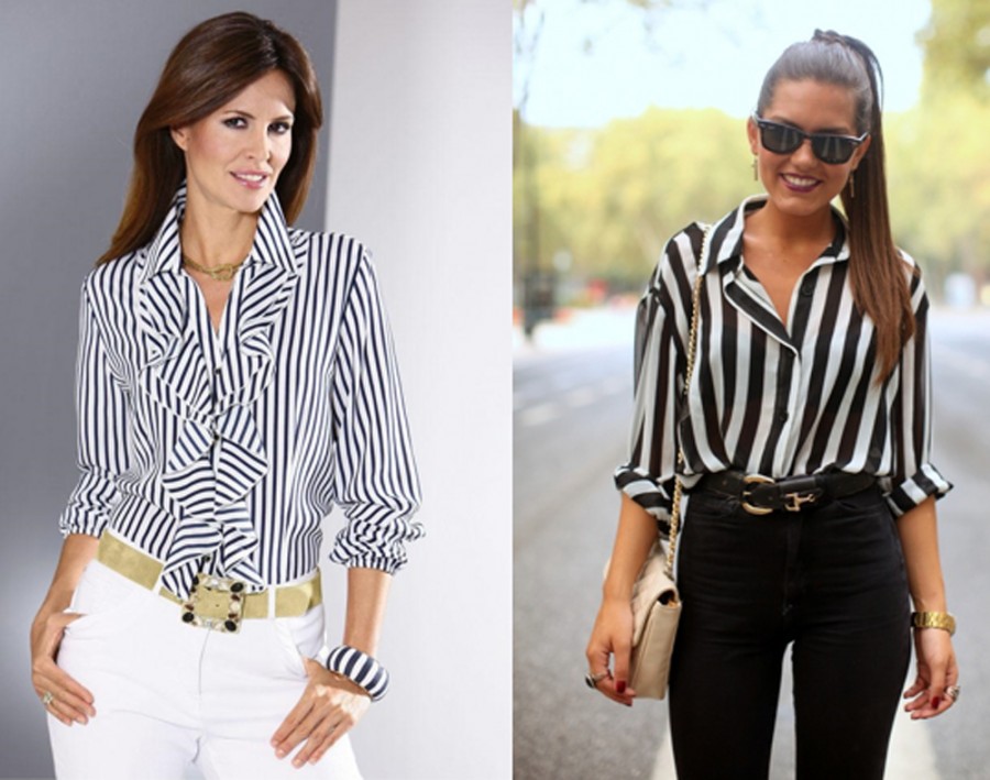 Женские блузки из полосатой ткани: фото, с чем носить стильные модели