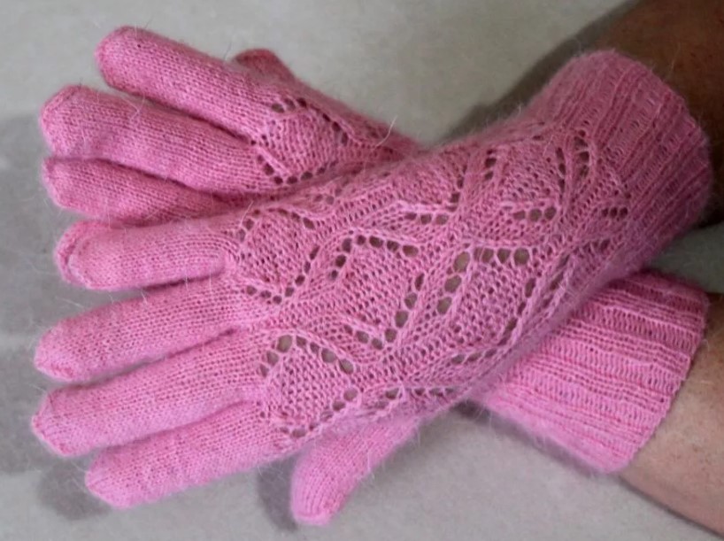 перчатки детские розовые