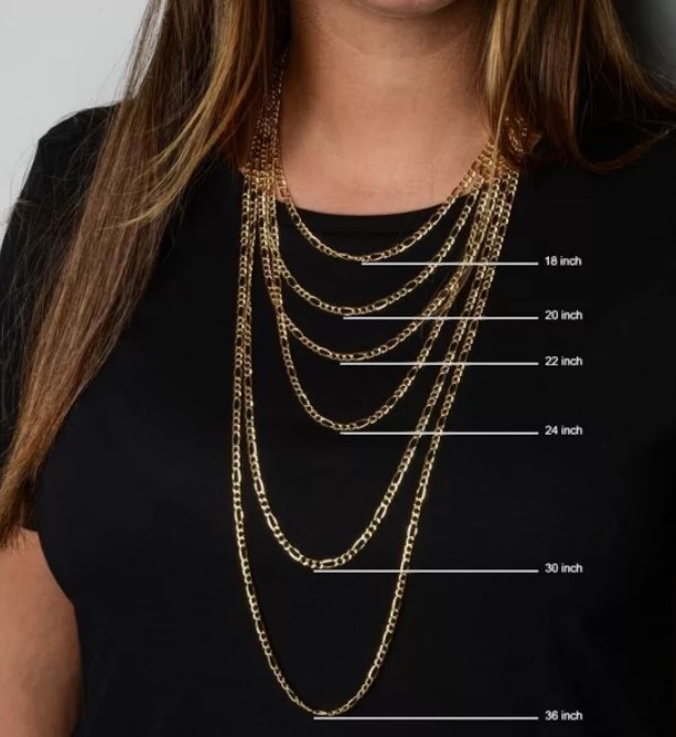 Размеры цепочек на шею таблица женщины: определение размера цепочки.