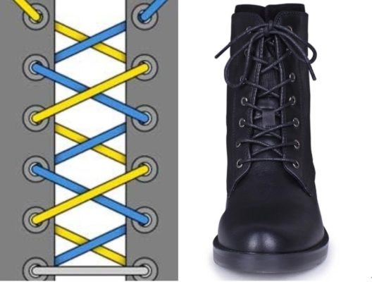 Шнуровка ботинок: варианты для длинных шнурков. Варианты красивой шнуровки